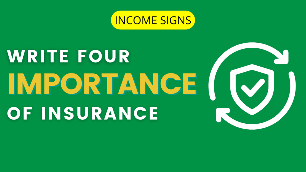 write-four-importance-of-insurance-income-signs